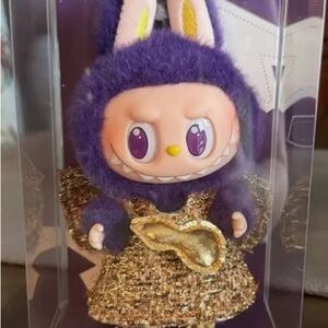 Charming Purple and Gold Bunny Plush Toy